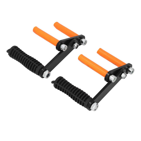 Pro Grade Drywall And Plywood Lifter With Ergonomic Cushion Grip Multifunction Gypsum Board Hoist For Sheetrock And Glass Panels Heavy Duty Rig, black and orange lifting handles.