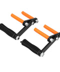 Heavy Duty Stainless Steel Drywall Lifter And Gypsum Board Handler featuring orange grips and black frame for easy handling.