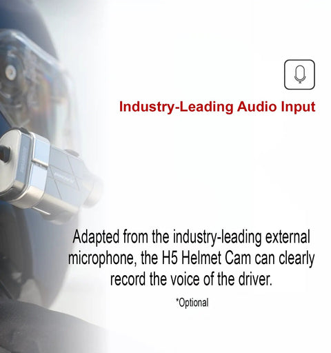 4K Helmet POV Action Cam For Motorcycles With 30fps, WiFi, Electronic Image Stabilization, focusing on audio input feature