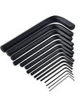 Premium Hex Key Allen Wrench Set 30 Pcs Long Arm Steel Handle SAE Metric Sizes 0.028 To 3/8 Inch And 0.7 To 10mm For Tightening Screws Home Repair DIY Projects Cool Dark Grey Tools, black hex keys