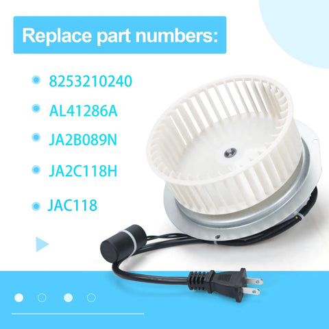 DIY Friendly 0695B000 Motor Assembly For QT80 Series Bathroom Exhaust Fans Replacement With Blower Wheel plug view