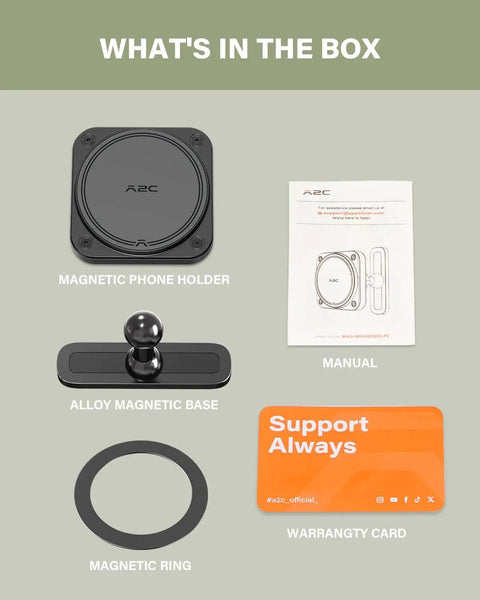 What's in the box of Upgraded Magnetic Golf Cart Phone Holder With 20x N55 Magnets For MagSafe Iphone 12 To 17