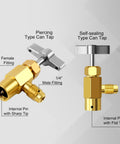 Piercing and self-sealing can taps for 3 Way Car HVAC Manifold Gauge Set With Hoses And Quick Coupler Adapter For R134a R404a