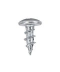 One Hundred Rock Solid Number Eight By Seven Sixteenths Inch Coarse Threads Truss Head Phillips Zinc Plated Steel Screws Grip Tight Drawer Slide Fasteners Straight Up Built To Last close-up of screw