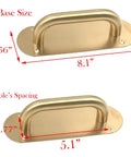Gold Oval Base 304 Stainless Steel Door Pull Handles Set Durable Heavy Duty 8 Inch Built Tough Satin Finish For Glass Doors Fire Doors Entrance And Exit 2 Pack, 8.1in base size