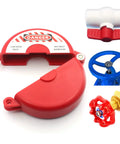 Beefy Gate Valve Lockout Device for Industrial Valves 1 to 2.5 Inch Handles, red lockout and tagout kit, heavy-duty ABS plastic
