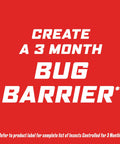 Create a 3 Month Bug Barrier message with red background from Outdoor Insect Killer Concentrate That Kills Ants, Spiders, Fleas And Ticks