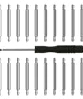 20 stainless steel 22mm watch spring bars with removal tool for easy strap swaps; no fuss durable replacement pins for 22mm lug