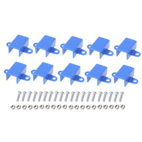10 blue plastic N20 gear motor mounting brackets with screws and nuts