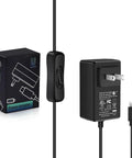 20W USB-C Power Supply for Raspberry Pi 4 with Built In On Off Switch, 5ft Cable, UL Listed, Reliable PD Charger and box packaging.