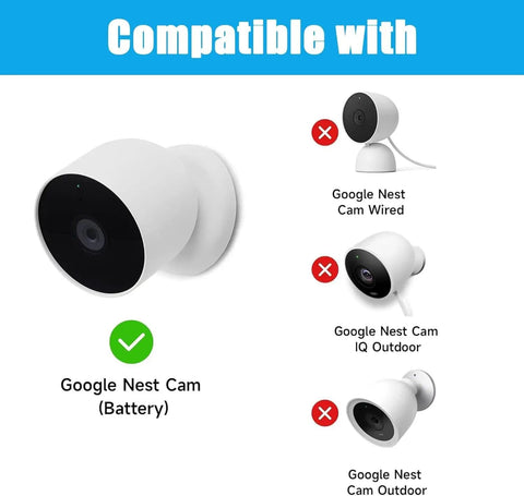 Compatibility chart for Google Nest Cam Battery with 6W Solar Panel Charger For Google Nest Camera Outdoor And Indoor Battery Version