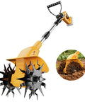 Cordless Tiller Cultivator For Lawn And Garden, 330 RPM Electric Garden Tiller With 9.3 Inch Width And 6.3 Inch Depth, Tool Only No Battery