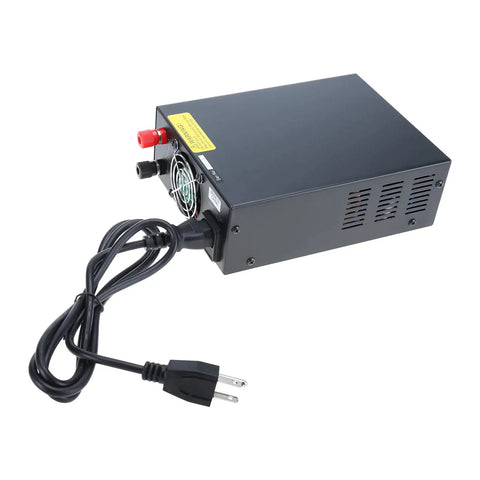 13.8V 30A DC Power Supply With Analog Regulation for Bench Use, Noise Offset Control, rear view with power cable and terminals