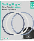 Packaging of Sealing Ring Silicone Gasket For Six Point Five Qt And Eight Qt Pressure Cooker And Air Fryer BPA Free Replacement Gasket 3 Pack
