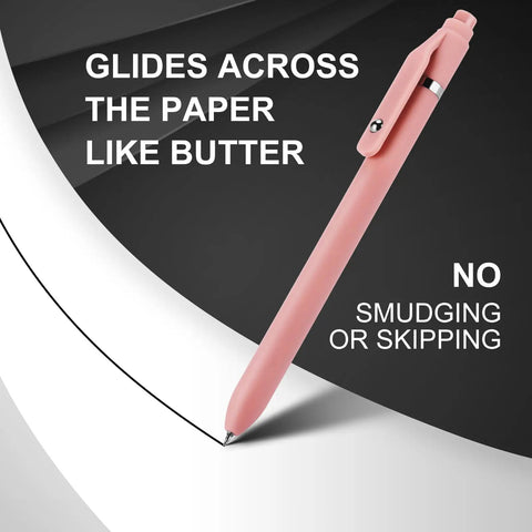 Pink Gel Pens 7 Pack 0.5mm Fine Point Quick Dry Black Ink Smooth Writing For Journaling Notes And Classwork, Awesome Office School Supplies Gifts For Women Students
