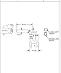 Specification sheet of One And A Half Inch OD 17 Gauge Brass P-Trap With High Box Flange Matte Black Finish Complete P-Trap Set.