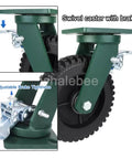 Legit Heavy Duty 6 And 8 Inch Swivel And Fixed Caster Wheels Set Of 4 With Twin Roller Bearings and Locking Brakes for Shop Carts with adjustable brake.
