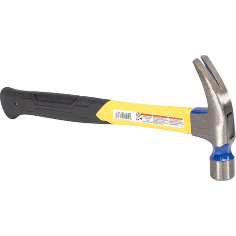 Rip Claw Nail Hammer With Fiberglass Handle, 16 Oz, Made In The USA, FS99 VN12410, durable drop forged steel, side view
