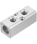 Rugged Aluminum Air Manifold 2 Way 4 Port Inline Block For Pneumatic Systems 1/4-Inch Output Port 1/2-Inch Supply Port Built Tough Air Hose