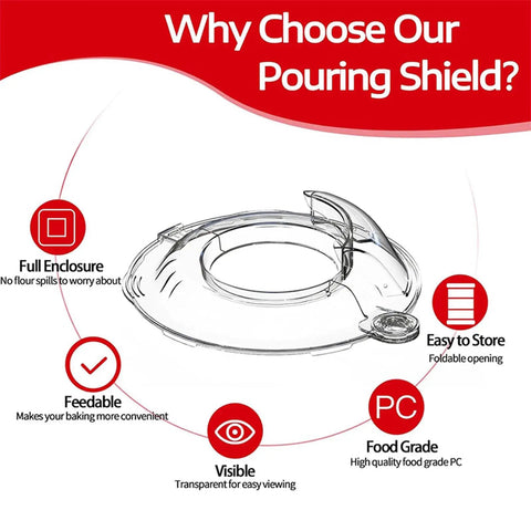 Clear Splash Guard For Stand Mixer PC Cover Keeps Mess Down And Counter Clean Spillproof Shield For High Speed Mixing
