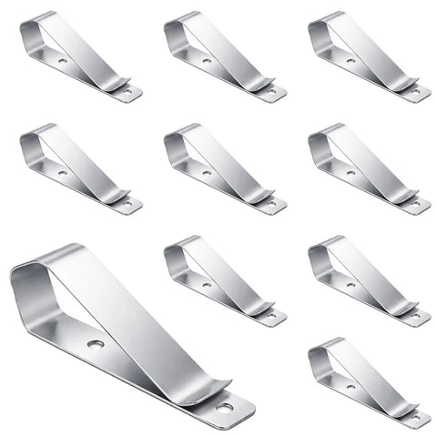 10 stainless steel garage door opener clips for visor, durable remote visor clips bulk set, compatible with LiftMaster Sears Chamberlain Craftsman