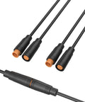 IP65 3 Pin M8 Mini Electrical Connector Set With 26AWG Wire, 7.8 Inch Extension Cables for E-bike Display and Brake Sensor Connections