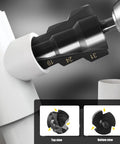 Top Notch 1/2 And 3/4 Inch Internal External Pipe Threading Tool Kit showing threaded cutter in PVC pipe for plumbing use.
