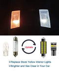 Interior LED Lighting Kit 10 Piece For Toyota Tacoma All Model Years 2005 Through 2022 before and after brightness comparison