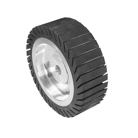 6 Inch Expander Rubber Wheel for Bench Grinder with Stable Contact, beefed up fit, 150mm size, durable rubber mount.
