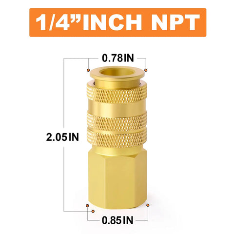 12 Pack Brass Female Quick Connect Air Couplers With Quarter Inch NPT Threads Universal 3 In 1 Design No Fuss Heavy Duty Fittings For Tools And Compressors Corrosion Resistant Solid Brass Construction
