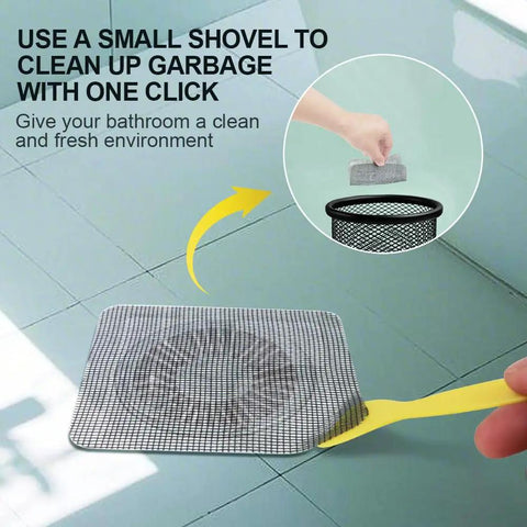 Ditch Sneaky Drain Clogs Now With These Heavy Duty Disposable Hair Catcher Stickers. Mesh filter with shovel for cleaning.