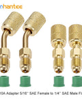 R410A Mini Split System Charging Vacuum Port Adapter With Five Sixteenth Inch To Quarter Inch SAE Flare Valve Core Remover