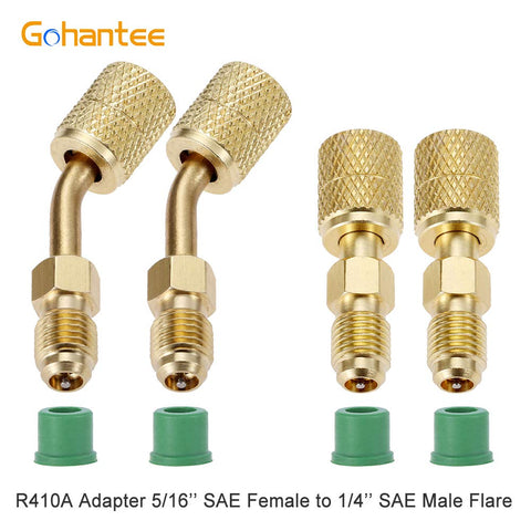 R410A Mini Split System Charging Vacuum Port Adapter With Five Sixteenth Inch To Quarter Inch SAE Flare Valve Core Remover