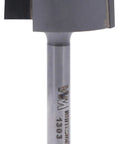 Shop Grade Carbide Tipped Mortising Straight Router Bit With A Quarter Inch Shank And One Point Two Five Inch Cut Diameter close-up view.