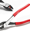 Built Tough Heavy Duty Wire Crimpers And Cutter For 10 To 22 Awg Terminals with red rubber grips for automotive and DIY tasks.