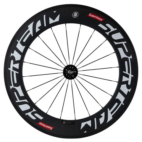88mm Carbon Clincher Fixed Gear Wheelset With 23mm Width For Single Speed Bikes, Lightweight 2170g Per Pair, Toray T700 Fiber, EN Quality Tested, Black Finish, Ride Ready And Beefy.