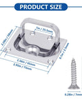 316 Stainless Steel Flush Lifting Handle And Recessed Door Pull With Mounting Screws For Boat Deck Hatch Floor Toolbox And Furniture 2.95 By 2.28 Inch Low Profile Recessed Pull 1 Pack shown with dimensions and screw