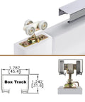 Sliding Pocket Door Top Hanger Rollers Wheels Assembly For 1125 And 1500 Hardware Kit With Wrench And Screws Included Zinc Alloy Construction Smooth 1 Inch Ball Bearing Wheels Durable Rust Resistant Pocket Door Hardware.