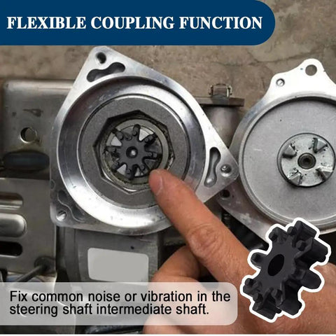 Hella Tough Flexible Steering Coupler For Hyundai Sonata Kia Optima Soul Azera 2Pcs Polyurethane shown under steering column.