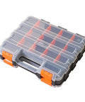 Grab And Go Double Sided Tool And Hardware Storage Box With Removable Dividers Portable Small Parts Organizer with 34 Compartments