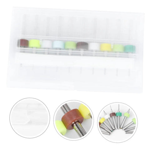 10 Piece Engraving Drill Bit Set Tungsten Carbide For CNC PCB Drilling Pro Grade Nano Sharp Bits in assorted colors with case