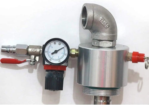 Heavy Duty Air Operated Drum Pump Built With Stainless Steel For High Flow Barrel Transfer. Features Clear Pressure Gauge And Pneumatic Motor For Effortless Liquid Movement In Industrial Settings. A Rock Solid Solution For Moving Chemicals, Oils, And
