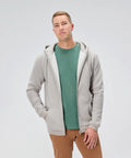 Tall Length Full Zip Fleece Hoodie For Men With Slim Tall Tailored Fit Midweight Comfort Soft Fleece Lining Durable Long Lasting Jacket