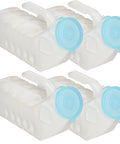 Four Glow In The Dark 1000ml Male Urinal Bottles with Spill Proof Pop Cap Lid, easy grip handle, translucent design