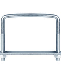 Four Pack 6 Inch Wide Square U Bolts For Trailers, 3/8 Inch Diameter, Adjustable From 1 7/8 Inch To 4 1/2 Inch, 3/16 Inch Frame Plate