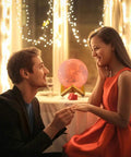 Couple with Moon Glow 5.9 Inch Moon Lamp With 16 Colors Dimmable And Rechargeable Lunar Night Light Full Set With Wooden Stand Remote And Touch Control Cool Nursery Decor For Baby Kids Bedroom And Birthday Gifts