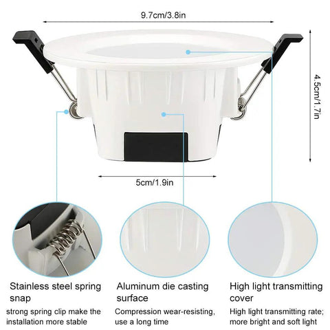 Smart LED Recessed Downlight Kit 10 Pack 3 Inch 5W Each Dimmable RGBWC Ceiling Lights With WiFi Bluetooth Mesh Control Remote And Smart Bridge