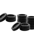 15Pcs Black Rubber Grommets For Wiring 1 Inch Inner Diameter And 30mm Drill Hole 40mm Outer Diameter displayed in stacks