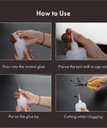 Instructions for using the 300 Piece CA Glue Micro Tip Set With Precision Applicator And Glue Bottle For DIYers Hobbyists Crafters