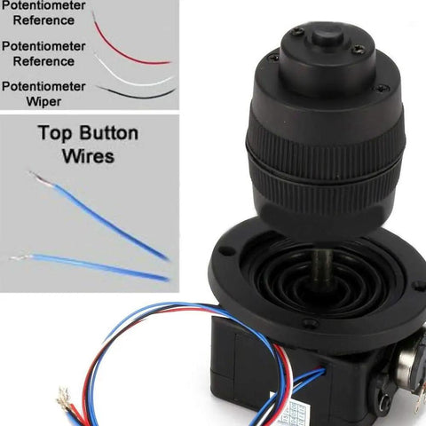 4 Axis Joystick Potentiometer Momentary Button With Wire 10K Ohm 4D Control Module, black plastic, wired control knob